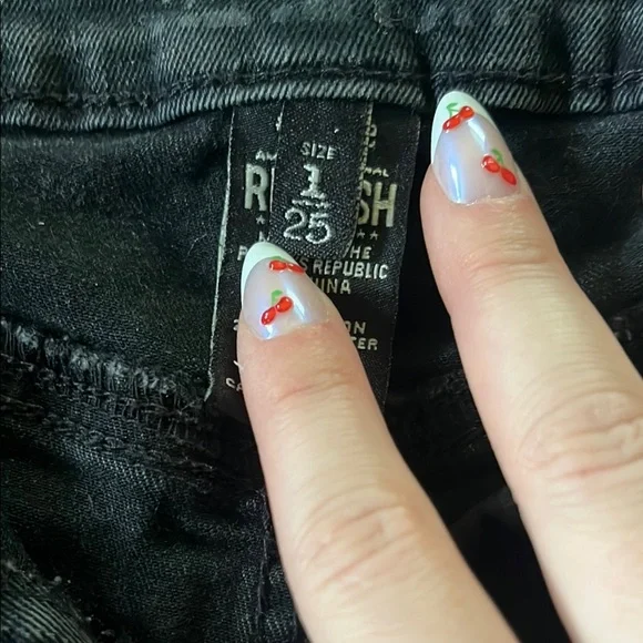 Rewash Black Distressed Jean Shorts High-Waisted - Picture 3 of 6